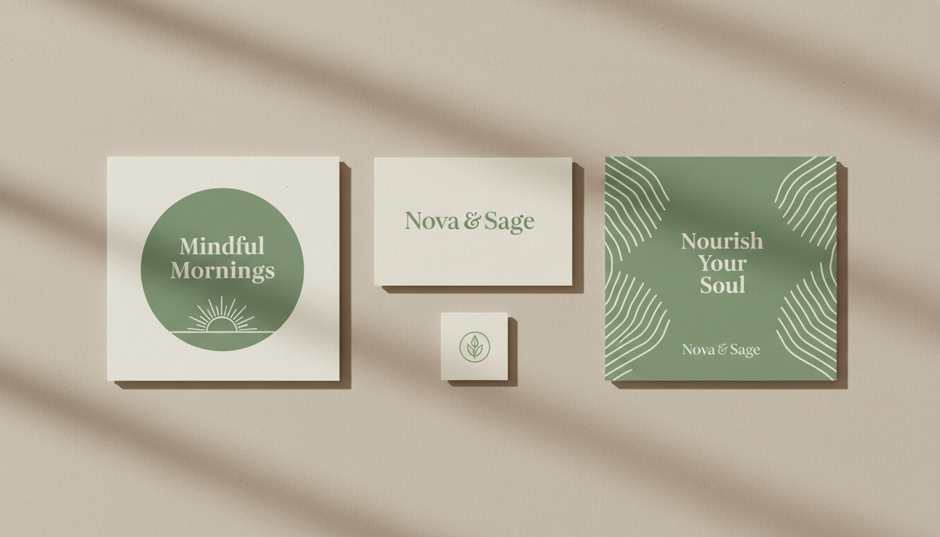 Nova & Sage brand system mockup